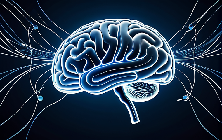 A highly conceptual and artistic representation of the human brain as an 'invisible conductor' of language. The brain, depicted with subtle, intricate neural pathways glowing with soft light, orchestrates abstract elements of language like swirling sound waves, floating phonetic symbols, and fragments of text. The composition is clean and minimalist, emphasizing the wonder of human linguistic ability within a calming, professional backdrop. The forms are well-defined and harmonious. safe for work, appropriate content, fully clothed, professional, perfect anatomy, correct proportions, natural pose, high quality, family-friendly.