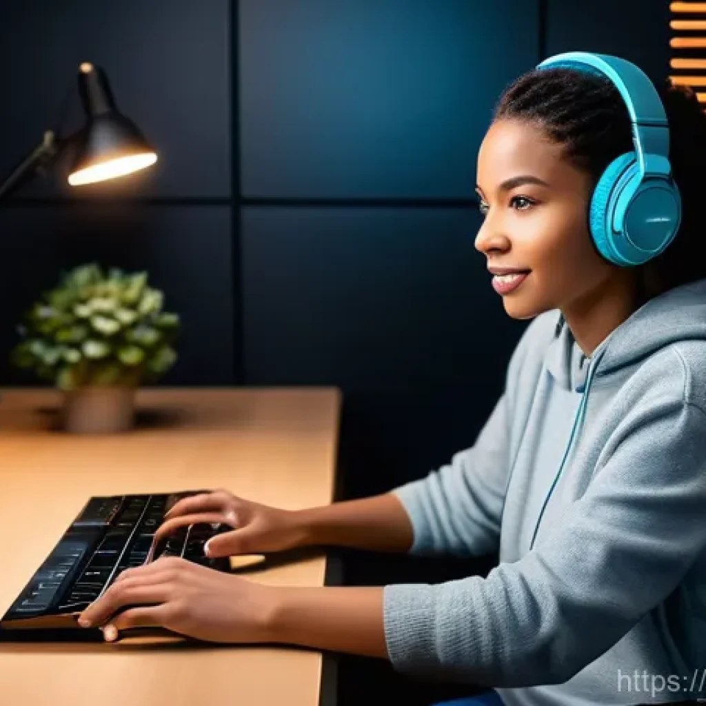 음성 합성 기술 - **Prompt:** A young, diverse adult female podcast host, dressed in stylish but casual clothing (e.g....