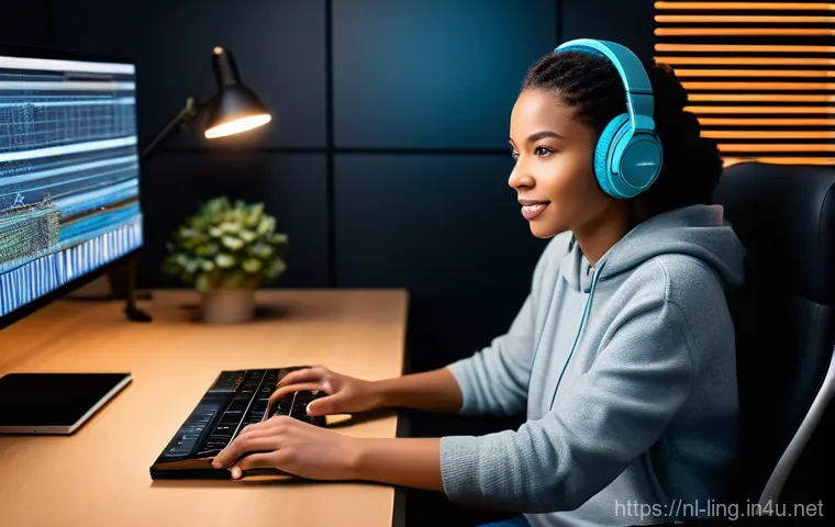 음성 합성 기술 - **Prompt:** A young, diverse adult female podcast host, dressed in stylish but casual clothing (e.g....