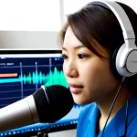 일본어 음운론 - Photorealistic scene in a Dutch university phonetics laboratory in Amsterdam, a focused Dutch lingui...